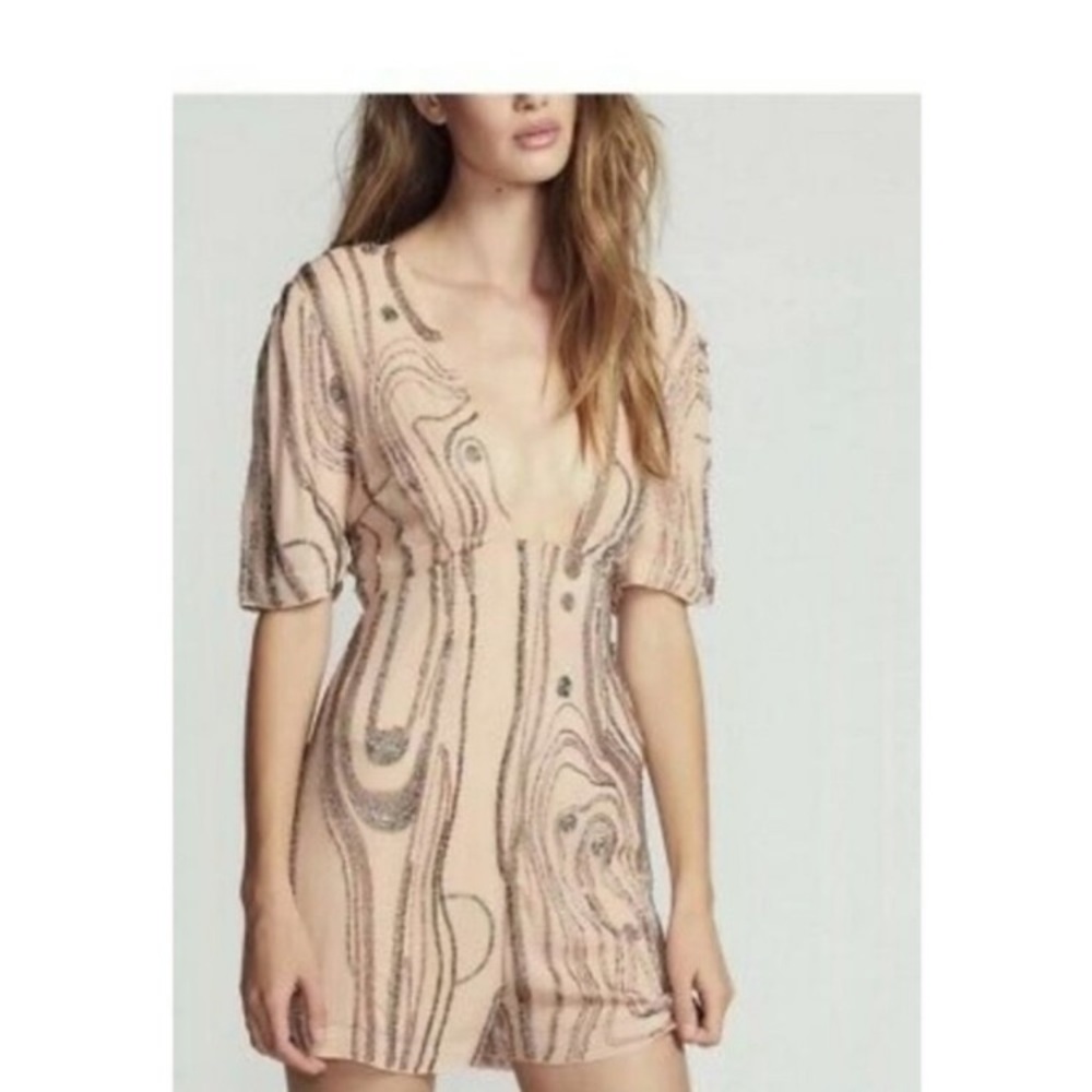 Free people beaded romper new with tags size 6